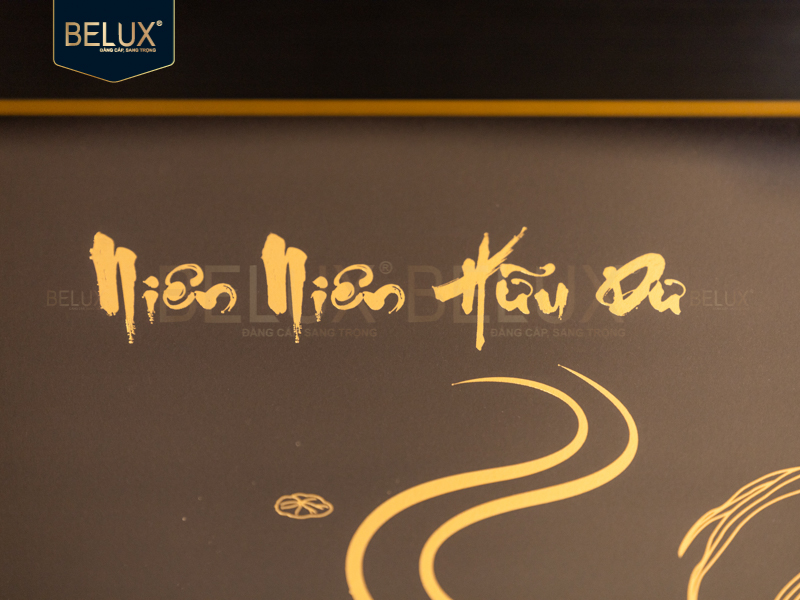 Tranh Niên Niên Hữu Dư Dát Vàng 24k 39x30cm